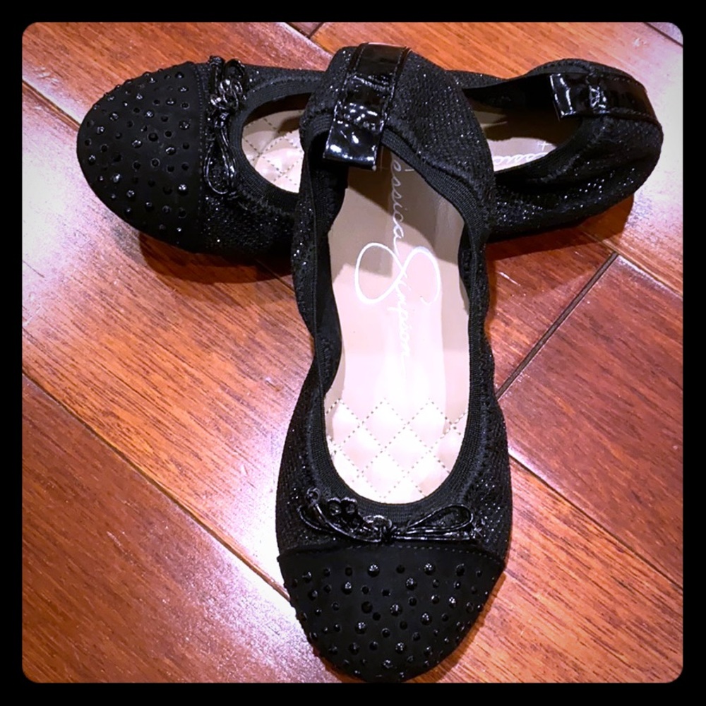 Jessica Simpson little girl black shoes size 2